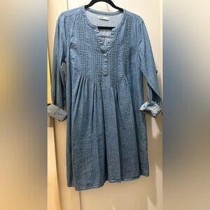 Blue Long-Sleeve Denim Dress